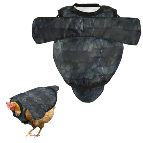 Selles de Poulet pour Poules, Tablier Protection Dorsale pour Poules Housse Selle d'Accouplement avec Bretelles Réglables Protéger Picage et l'Accouplement (Gris)