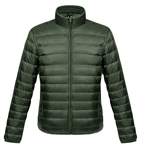 Plumas Ligero Hombre Plumiferos Hombre Chaquetas Acolchado Plumon Ligeras Abrigo Chaqueta Plumas Cazadora Ligera Plumifero Ultralight Portátil Caballero Chaquetones Invierno Tallas Grandes Verde S
