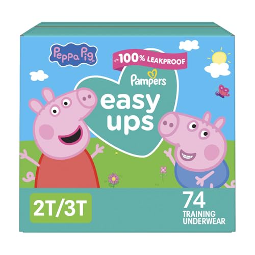 Pampers Training Pants - Easy Ups Girls & Boys - Size 2T-3T, 74 Count, Peppa Pig Potty Underwear (Packaging May Vary)