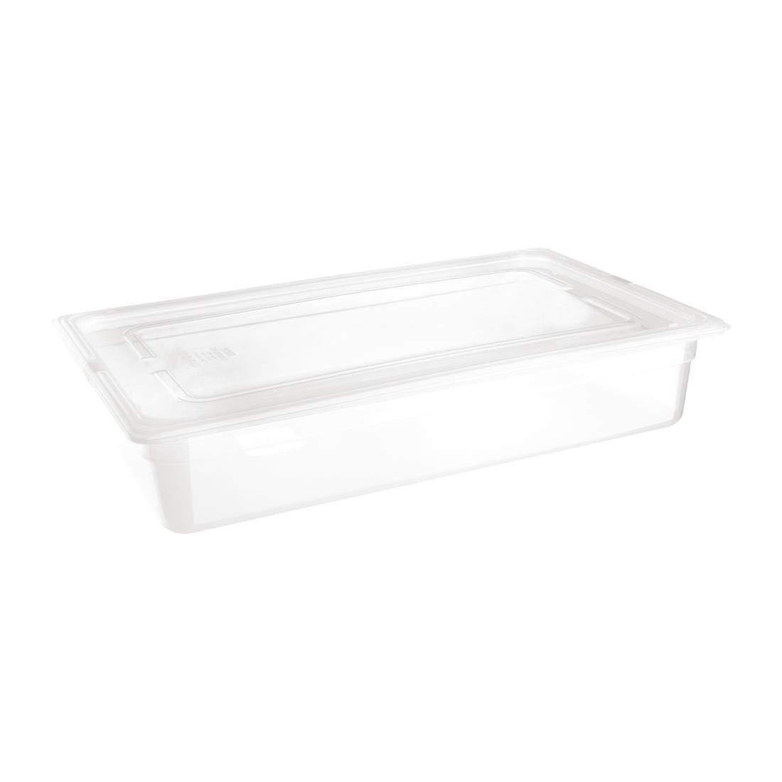 Nisbets Essentials Conteneur Gastronorm 1/1 en polypropylène transparent – Durable et facile à nettoyer – Passe au congélateur – 13 L – H100 x L530 x P325 mm