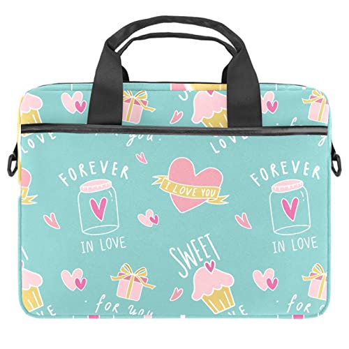 Sacoche ordinateur portable 13-13.3 pouces motif Love Bleu multicolore à poignée