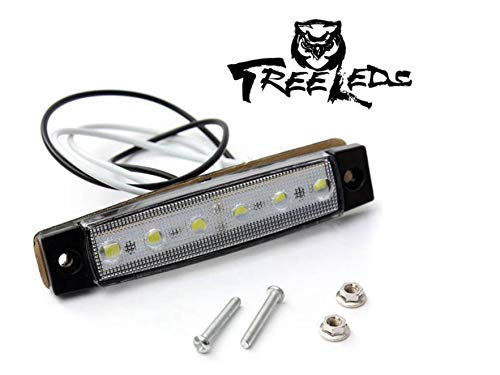 Tree Leds Interior Boat Light Marine Strip Utility LED Deck Lights for Boats 12 Volts White Lens (Pack of 2)