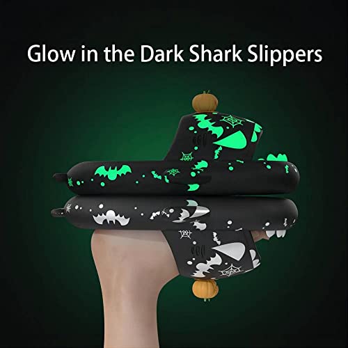 Shark Slides Glow in the Dark, Christmas Shark Slides, Santa Shark Slides, 3D Cartoon Spooky Cloudy Shark Slippers3