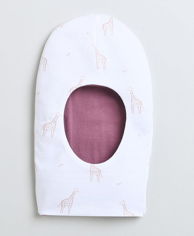 BUMZEE Peb9538 czapka dziewczęca, dwustronna, bawełna, biały i Mauve, 2 sztuki