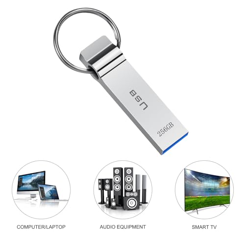USB Flash Drive 230GB Waterproof USB Stick High Speed Memory Stick 230GB Ultra Large Storage Metal Thumb Drive with Keychain Design for Laptop Computer Tablet - Image 6