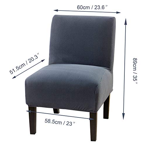 Armless Accent Chair Cover Slipcover, Stretch Spandex Jacquard Knitted Chair Covers Oversized Furniture Protector Sofa Covers Removable Washable For Hotel Dinner Living Room(Gray Blue,2Pcs) #TOP4