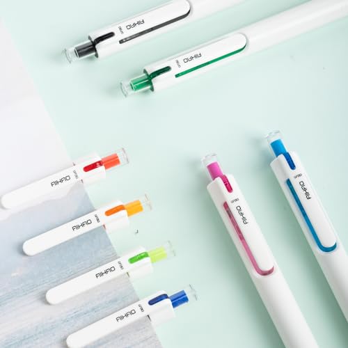 Bolígrafos de tinta gel retráctiles AIHAO multicolor 8 unidades miniatura 6