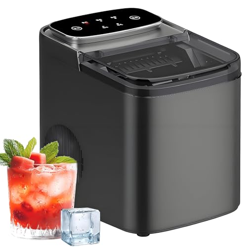Countertop Ice Maker Machine - Compact Pellet Ice Maker with Self-Cleaning, Anti-Slip Pad, Perfect for Home & Office, Fast Ice Production, Quiet Operation