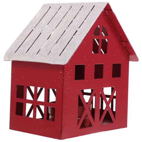 Cabilock Christmas Village House Candle Holder Decorative Xmas Table Ornament for Holiday Parties Miniature Winter House Design Safe Metal Material for Home and Shop Decor