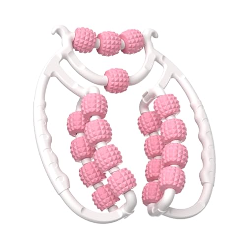Último diseño Rodillo de piernas, rodillo de masaje de 20 ruedas para piernas, rodillo masajeador de celulitis para muslos, herramienta de masaje de celulitis (rosa)