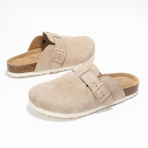 Image of Project Cloud 100% Genuine Leather Footbed Clogs for Women - Memory Foam Arch Support Slippers for Women - Trendy Slip-ons Women's Mules & Clogs Sandals