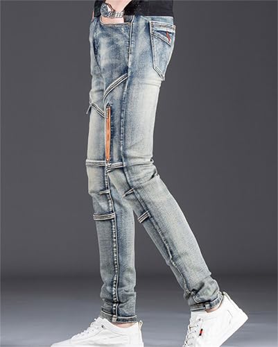 Men's Jeans Elastic Spliced Motorcycle Pants Motorbike Riding Denim Jean Adventure Trousers4