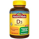 Nature Made Vitamin D3 2000 IU (50 mcg), Vitamin D Supplement for Bone, Teeth, Muscle and Immune Health Support, 400 Tablets, 400 Day Supply