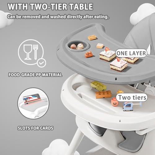 UBRAVOO 3-in-1 Babyhochstuhl, Kinderstuhl Klappbar Baby Hochstuhl ab 6 Monate, Umwandelbarer Ess- und Spielhochstuhl mit Doppellagigem… – Ansicht 6