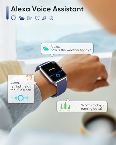 Image of Fitpolo Smart Watch for Men Women Android, Alexa Built-in [1.8 inch HD Screen] IP68 Waterproof Fitness Watch Bluetooth Call for Android & iPhone with Heart Rate /Sleep /SpO2 Monitor