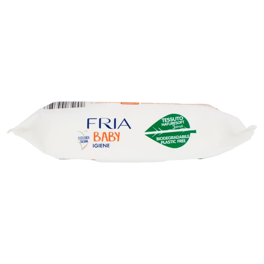 Fria Baby Salviette per Cambio Pannolino con Olio di Argan e Nutrimilk, Idratanti, 70 Pezzi