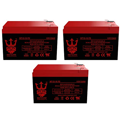 Neptune 12V 15AH F2 Replaces Razor 15165070 MX650 Dirt Rocket - 3 Pack