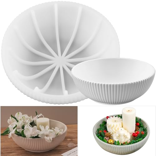 YeahBoom Moules pour assiettes en résine, plateau rond en silicone, moule rond en silicone pour dessous de verre, moule rond en résine époxy pour assiettes...