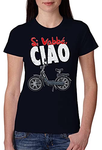 T-shirt bleu Si Vabbè Ciao Solo Parole 3501 idéal pour vos sorties urbaines