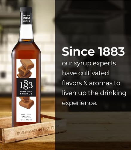Image of 1883 Caramel Syrup for Drinks - 1 Liter Glass Bottles (Pack of 6)