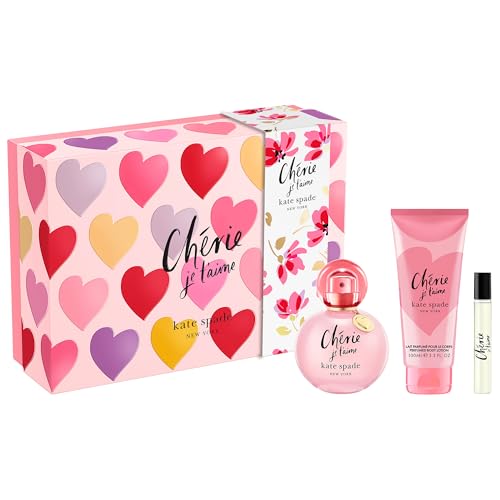 kate spade new york Cherie Je taime 3 Piece Eau de Parfum Gift Set (Eau de Parfum Spray Perfumed Body Lotion Purse Spray)