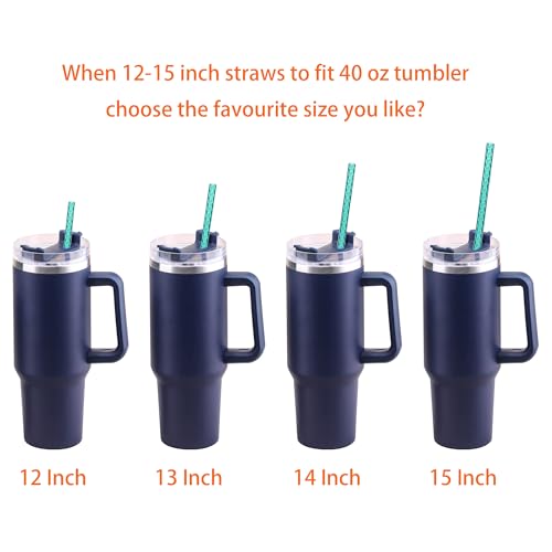 Dakoufish Replacement Swirl Straw for Stanley 40 oz 30 oz Cup,10 Pack12 Inch Reusable Plastic Straws With Brush for Stanley Tumblers Accessories,BPA Free (12 Inch,10 Color)