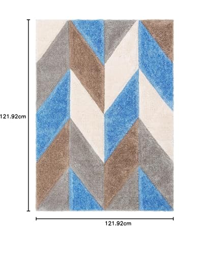 Image of Modern Quality Carpet /Trending Design Hand Woven Fluffy Rug /Mats for Bedroom /Dinning Hall /Living Room 2-inch Thick [Size 4x4 Feet Round]