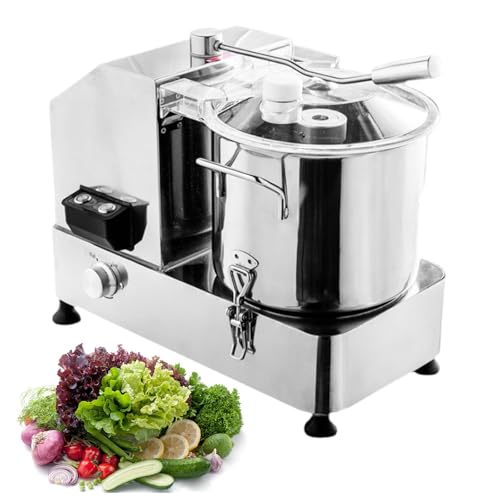 Picadora eléctrica de alimentos, procesador comercial de carne y verduras de acero inoxidable de 2000 W, velocidad ajustable con capacidad de 6 L y ventana transparente visible
