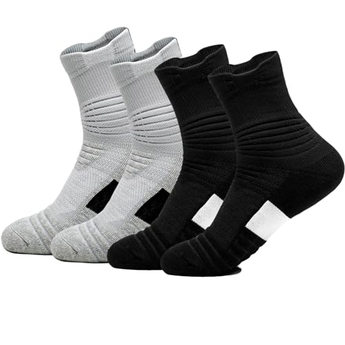 Image of Basketball Socks Compression Cushion Thick Cycling Socks Athletic Crew Socks for Men Women Boys
