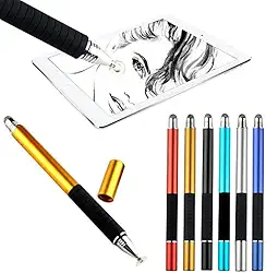 Caneta Stylus Ponta Fina 2 em 1 Tela Touch Screen Celular Tablet Ultrabook Universal (Dourado)