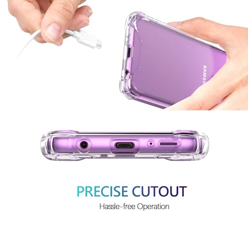 KIOMY Clear Case for Samsung Galaxy S9 Plus /S9+, Shockproof Bumper Protective Cell Phone Back Cover with Airbag Corners, 【Hybrid Design】 Hard PC Back with Flexible TPU Frame