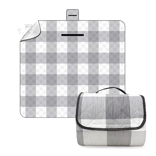 MFUSUL 200 x 200 cm Coperta da Picnic, Coperta Pic Nic Impermeabile Pieghevole, Telo Picnic Impermeabile con Manici, Tappeto Spiaggia Antisabbia Grande per Campeggio/BBQ/Viaggi