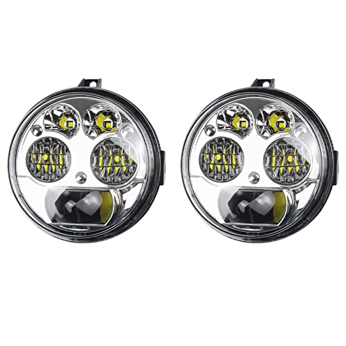 Cpowace Led Headlight For Brute Force Accessories, Pair Chrome 12V 4.5 Inch High Low Beam Front Head Lamp Assembly Compatible With Kawasaki Teryx/Teryx4 750/800 Brute Force 750 #TOP2
