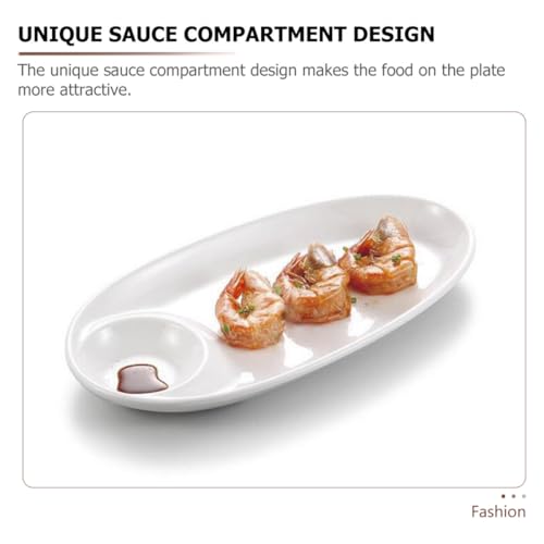 Plato cerámico rectangular dividido para sushi 11 pulg. miniatura 7