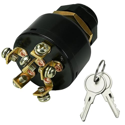 Boat Ignition Switch with Keys for Si-erra MP41000 Marine 87-88107 87-88107A5 3 Position Marine Magneto Ignition Switch Push to Choke