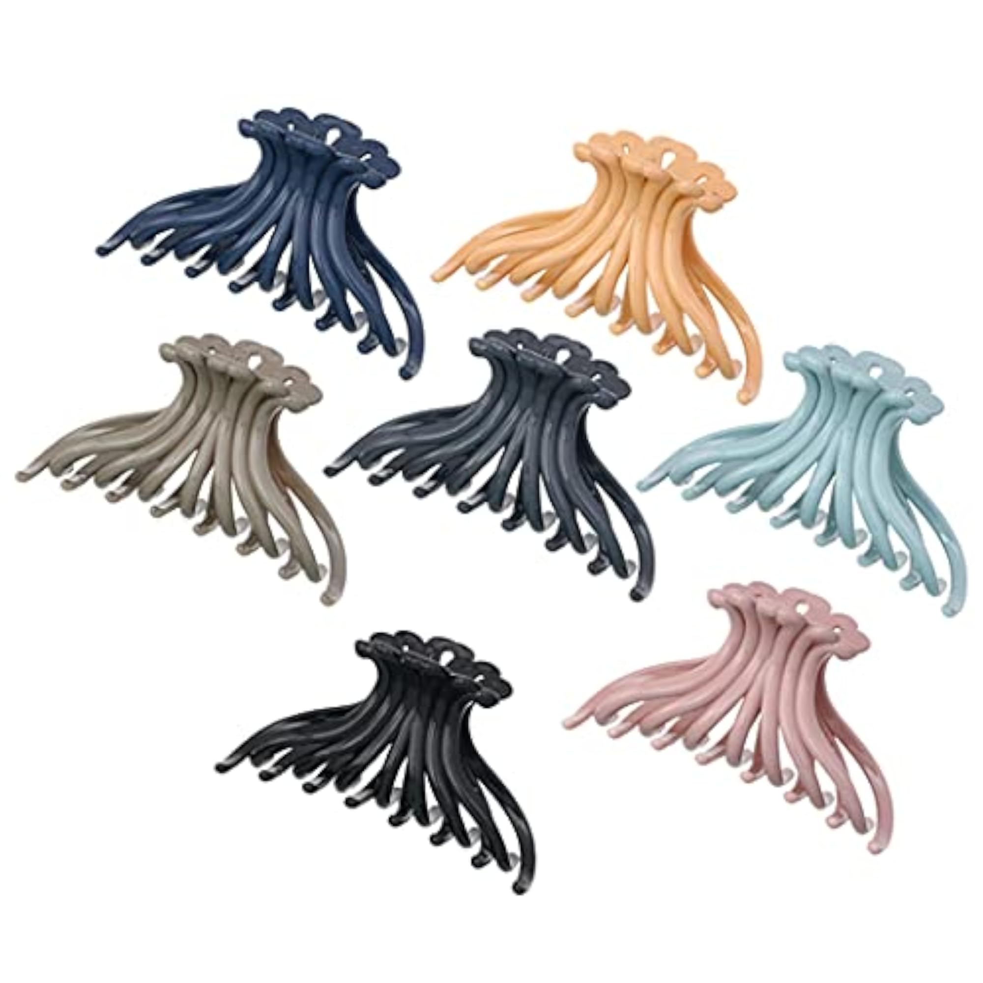 7PCS Solid Color Large Decorative Hair Jaw Clips, Strong Hold