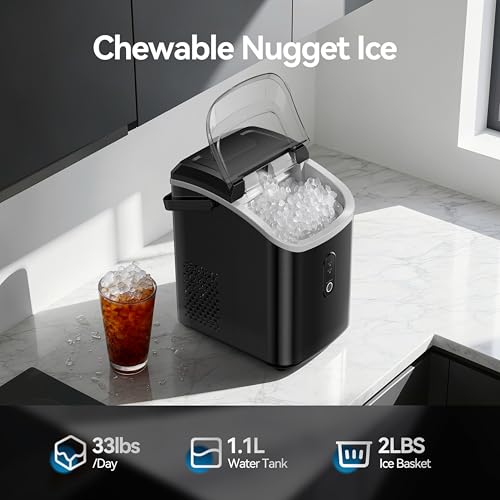 Máquina de hielo nugget portátil para encimera 33 lbs/24 h miniatura 6