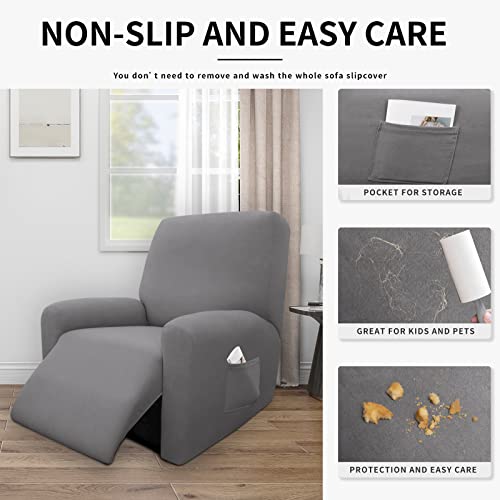 Image of Easy-Going 4 Pieces Waterproof Recliner Chair Slipcover Washable