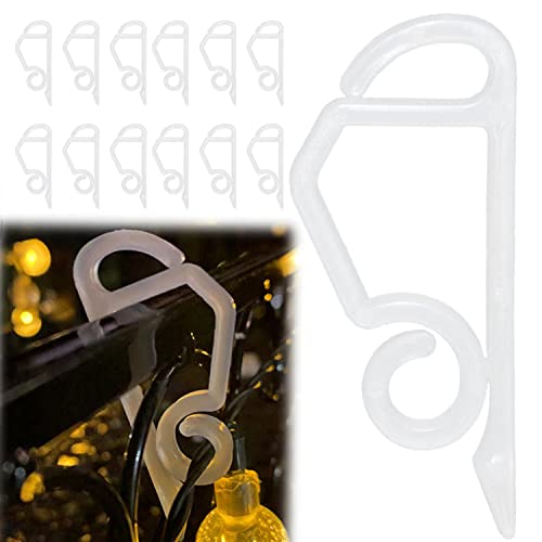 Oruiiju Christmas Light Clips - Weatherproof Outdoor Gutter Hooks for Holiday String Lights Decoration (150Pcs, White)
