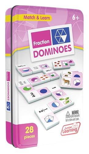 Junior Learning Fraction Dominoes 7.8 in x 4.7 in x 1.5 in miniatura 3