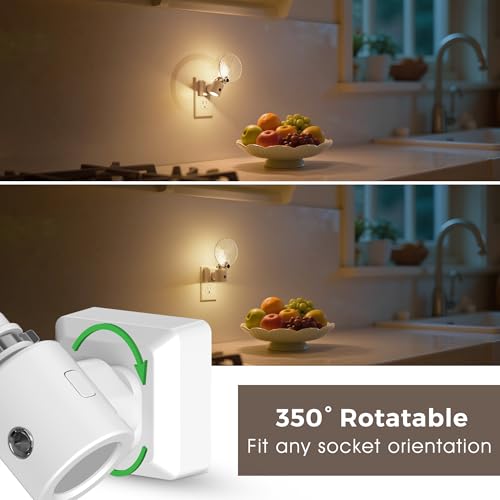 Image of L LOHAS LED Night Light, 2 Pack Night Lights Plug into Wall | Shell Style Glass Nightlight Rotating, Dimmable Nightlights with Light Sensor, Soft White Nightlights for Hallway Bedroom