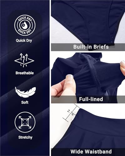 Image of Aqua Eve Women Swim Skirt Tummy Control Swimsuit Skirt High Waisted Bathing Suit Bottom (Available in Plus)