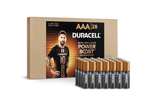 Image of Duracell x Messi Limited Edition Coppertop AAA Alkaline Batteries with Power Boost Ingredients, 28 Count (Pack of 1), Long-Lasting Alkaline in Re-closable Pack for Quick Access and Organized Storage