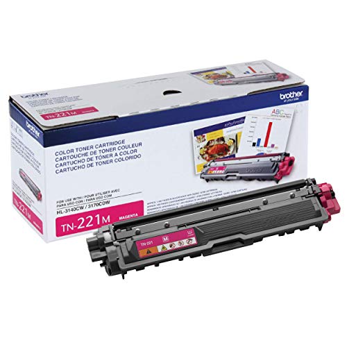 Brother TN-221M DCP-9015 9020 HL-3140 3150 3170 3180 MFC-9130 9140 9330 9340 Toner Cartridge (Magenta) in Retail Packaging