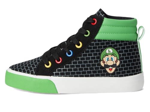Nintendo Boys Mario and Luigi High Top Sneaker, red,Green and Black4
