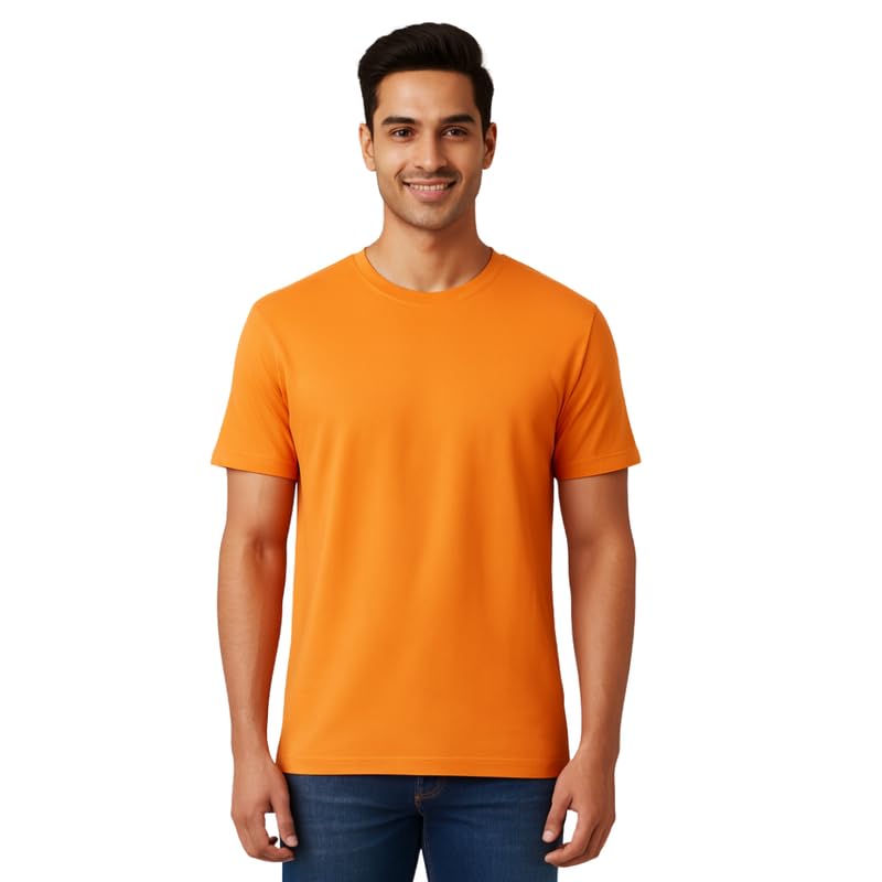 Unisex Solid Cotton T-Shirt | Regular Fit Round Neck Casual Wear-image-23