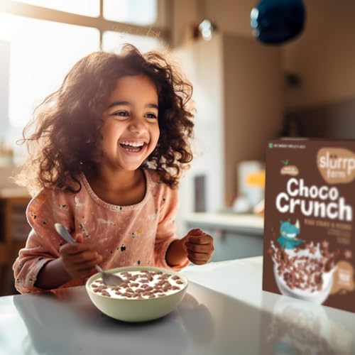Image of Slurrp Farm Choco Crunch Chocolate Cereal | No Maida, No Refined Sugar, No Added Colour | Ragi Stars and Moons | Healthy Breakfast for Kids | 300 g (Pack of 2)