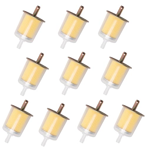 JAVOUKA 10 Pack Fuel Filter 3/8 Universal Inline Gas Fuel Filters Fit for Cars Motorcycles Industrial Tractors Trucks RVs Gas Powered Engine