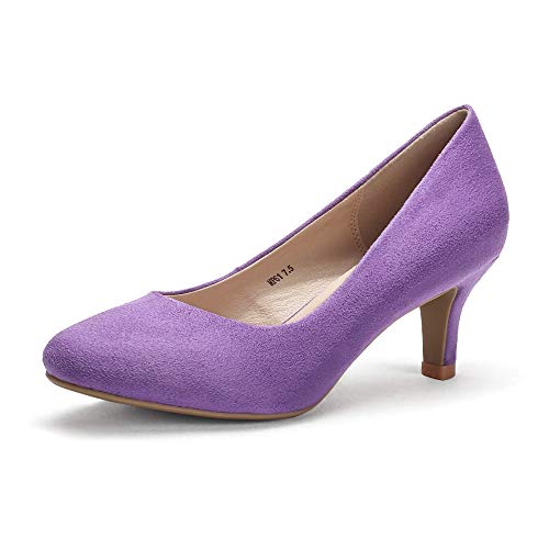 IDIFU Women's Classic Low Heels Dress Pumps 2 Inch Kitten Heel Round Toe Office Wedding Shoes