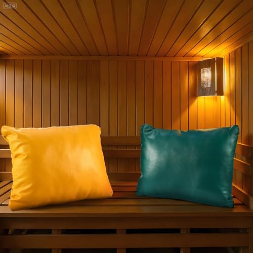 AceOrbit 2 Pcs Waterproof Sauna Headrest Pillow Soft Leather Infrared Sauna Pillow Neck Rest Cushion...
